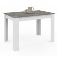 Table à manger rectangle ROZY 4 personnes blanc plateau effet béton 110 cm