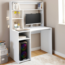 Bureau avec étagères de rangement DAN blanc