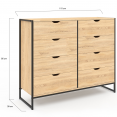 DETROIT 8-ladekast 115 cm industrieel ontwerp