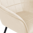 Lot de 2 chaises de salle à manger, fauteuils de table MADY en velours beige