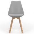 Set van 6 Scandinavische eetkamerstoelen SARA, lichtgrijs