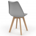 Set van 6 Scandinavische eetkamerstoelen SARA, lichtgrijs