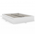 Cadre de lit double TOMI 4 tiroirs avec sommier 140 x 190 cm blanc