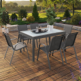 Tuinmeubelset MADRID uitschuifbare tafel 135-270 cm en 12 stapelstoelen antracietgrijs