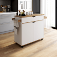 COSY XXL L.90 CM keuken dressoir met witte lade en beuken planken