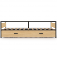 Lit banquette 90 x 190 cm DETROIT convertible 180 x 190 cm style industriel