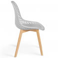 Set van 4 MANDY gemixte stoelen in zwart, lichtgrijs, wit en geel