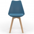 Set van 6 SARA Scandinavische stoelen, mix kleur eendenblauw x3 en wit x3