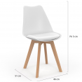 Lot de 6 chaises scandinaves SARA mix color bleu canard x3 et blanc x3