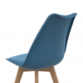 Lot de 6 chaises scandinaves SARA mix color bleu canard x3 et blanc x3