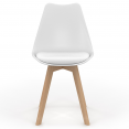 Lot de 8 chaises scandinaves SARA blanches pour salle à manger