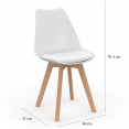 Set van 8 witte SARA Scandinavische eetkamerstoelen