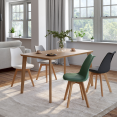 Set van 4 SARA Scandinavische stoelen, mix kleur lichtgrijs, wit, donkergrijs, groen