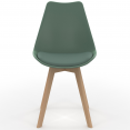 Set van 4 SARA Scandinavische stoelen, mix kleur lichtgrijs, wit, donkergrijs, groen