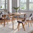 Set van 4 SARA Scandinavische patchwork stoelen, bruin