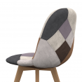 Set van 4 SARA Scandinavische patchwork stoelen, bruin