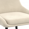 Set van 4 THALYA beige fluwelen stoelen met halve armleuningen