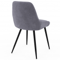 Lot de 4 chaises THALYA en velours mix color bleu x2, gris clair, gris foncé avec accoudoirs