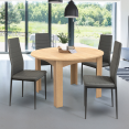 DONA uitschuifbare ronde eettafel 4-6 personen beuken 120-160 cm