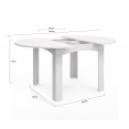 DONA ronde uitschuifbare eettafel 4-6 personen wit 120-160 cm