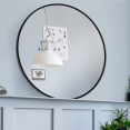 Miroir mural rond en métal noir D. 85 cm