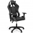 CARTER gaming fauteuil met 4D opklapbare armleuningen en verstelbare hoogte, zwart en wit