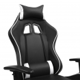 CARTER gaming fauteuil met 4D opklapbare armleuningen en verstelbare hoogte, zwart en wit