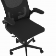 Fauteuil de bureau JAMES ergonomique en toile respirante et appui-tête avec roulettes noir