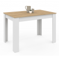 ROZY 4-persoons eettafel met witte poten en 110 cm houten blad