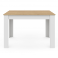 Table à manger rectangle ROZY 4 personnes blanc plateau façon hêtre 110 cm