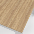 ROZY 4-persoons eettafel met witte poten en 110 cm houten blad