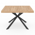 ALIX vierkante eettafel, hout en zwarte spinpoot, 8 personen, 120 cm