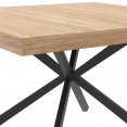 ALIX vierkante eettafel, hout en zwarte spinpoot, 8 personen, 120 cm