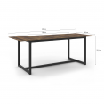 Table à manger extensible rectangle HAWKINS 6-10 personnes bois foncé 160-200 cm