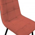 Lot de 6 chaises MILA en velours mix color terracotta x2, gris foncé x2 et beige x2