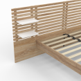 Tweepersoonsbed AMALIA met hoofdbord, nachtkastjes en lattenbodem 140 x 190 cm beuken en wit