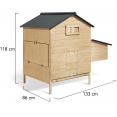 Poulailler chalet XL pour poules avec pondoir en bois