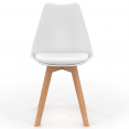 Set van 6 SARA Scandinavische stoelen mix pastelkleuren geel, wit, lichtgrijs x2, mintgroen x2