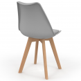 Set van 6 SARA Scandinavische stoelen mix pastelkleuren geel, wit, lichtgrijs x2, mintgroen x2