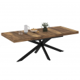 ALIX uitschuifbare eettafel HAWKINS donker hout blad 8 personen 160 cm