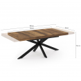 ALIX uitschuifbare eettafel HAWKINS donker hout blad 8 personen 160 cm