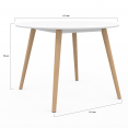 INGA 6-persoons ronde eettafel wit 110 cm