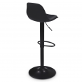 Lot de 4 tabourets de bar KARL design noir pied noir