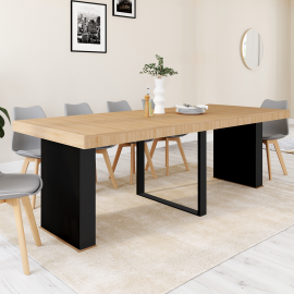 Table console extensible EDEN 10 personnes 235 cm bois et noir