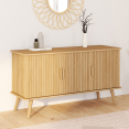 Buffet 110 cm JULIETTE effet lattes 3 portes