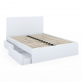 OMAHA tweepersoonsbed met 4 lades op wielen 140 x 190 cm wit