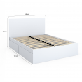 OMAHA tweepersoonsbed met 4 lades op wielen 140 x 190 cm wit