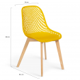 Set van 4 MANDY gemixte stoelen in zwart, lichtgrijs, wit en geel