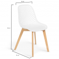 Set van 4 witte MANDY eetkamerstoelen