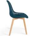 Set van 4 eendenblauwe MANDY eetkamerstoelen